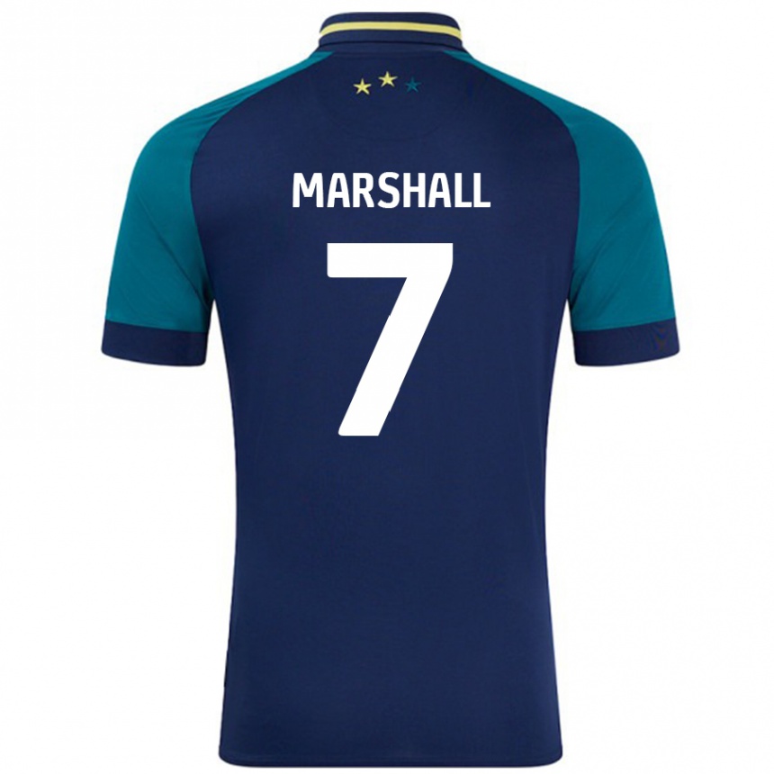 Niño Fútbol Camiseta Callum Marshall #7 Azul Marino Verde Oscuro 2ª Equipación 2024/25 México