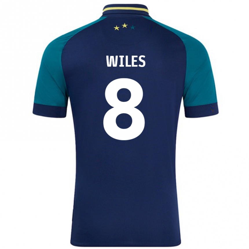 Niño Fútbol Camiseta Ben Wiles #8 Azul Marino Verde Oscuro 2ª Equipación 2024/25 México