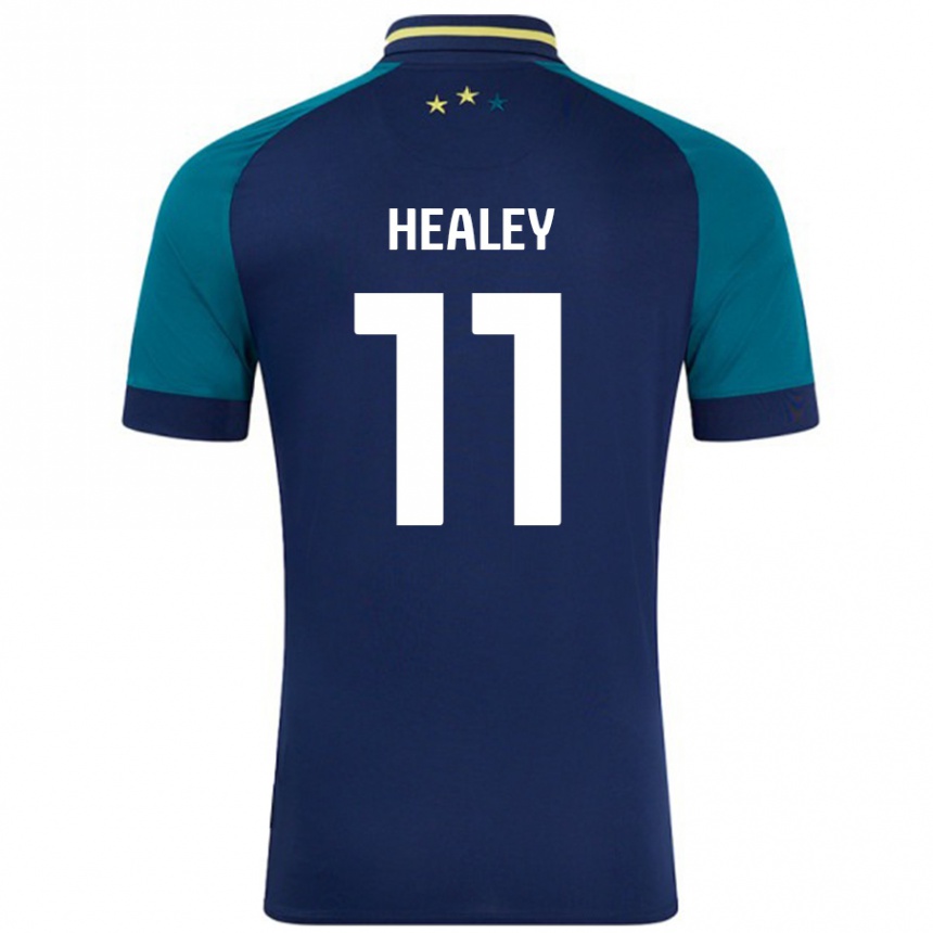 Niño Fútbol Camiseta Rhys Healey #11 Azul Marino Verde Oscuro 2ª Equipación 2024/25 México