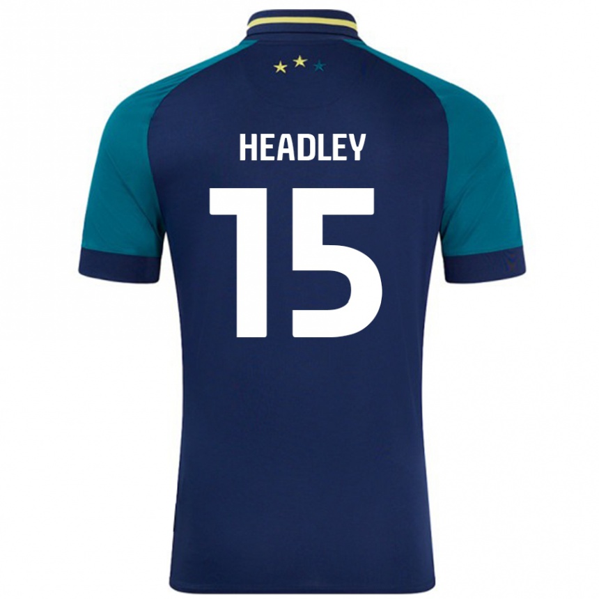 Niño Fútbol Camiseta Jaheim Headley #15 Azul Marino Verde Oscuro 2ª Equipación 2024/25 México