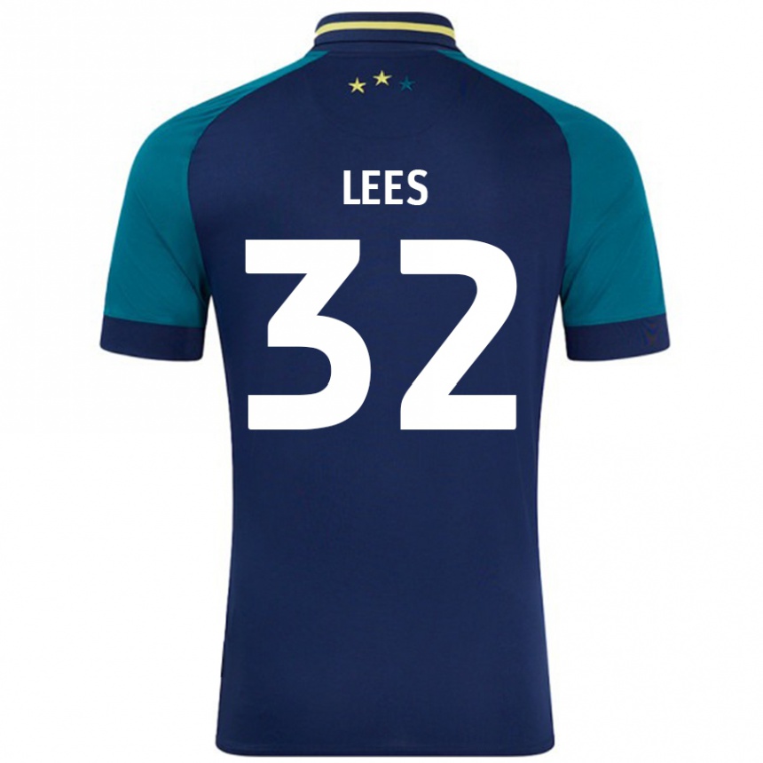 Niño Fútbol Camiseta Tom Lees #32 Azul Marino Verde Oscuro 2ª Equipación 2024/25 México