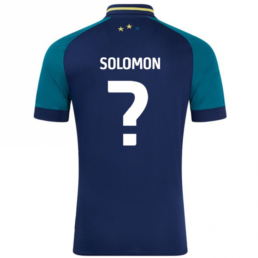 Niño Fútbol Camiseta Eko Solomon #0 Azul Marino Verde Oscuro 2ª Equipación 2024/25 México