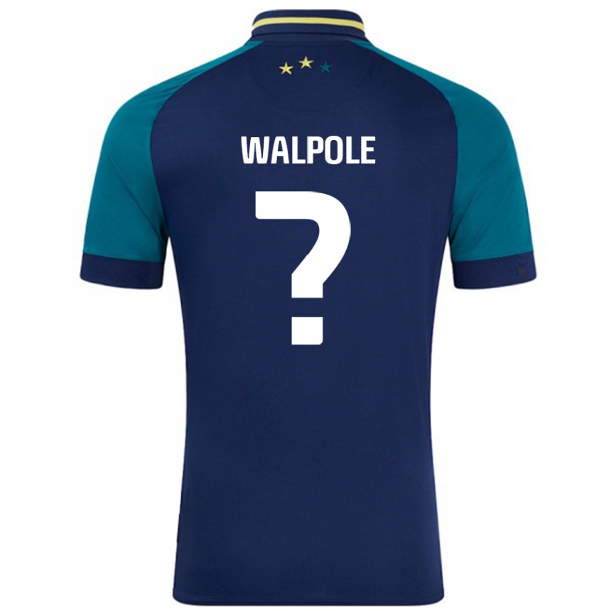 Niño Fútbol Camiseta Alex Walpole #0 Azul Marino Verde Oscuro 2ª Equipación 2024/25 México