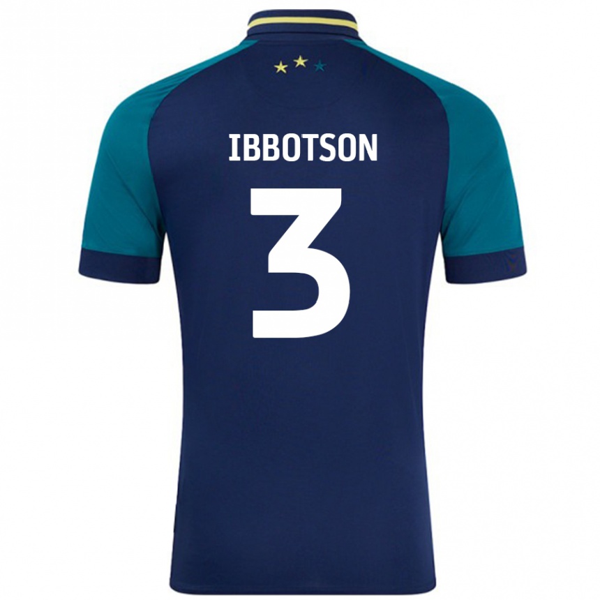 Niño Fútbol Camiseta Beth Ibbotson #3 Azul Marino Verde Oscuro 2ª Equipación 2024/25 México