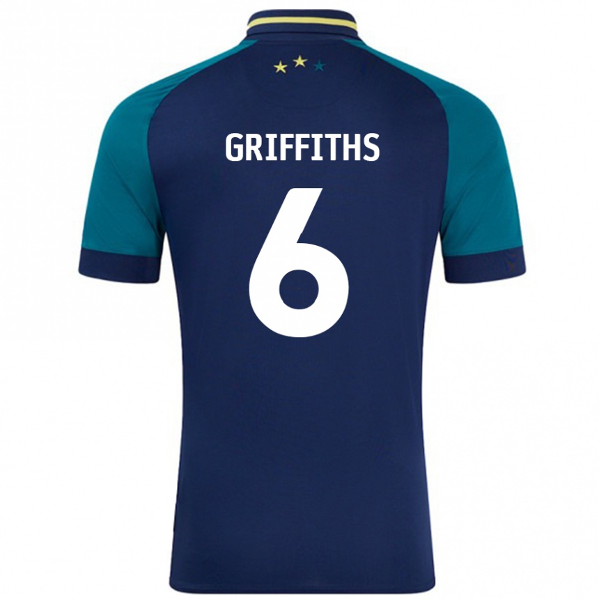 Niño Fútbol Camiseta Lauren Griffiths #6 Azul Marino Verde Oscuro 2ª Equipación 2024/25 México