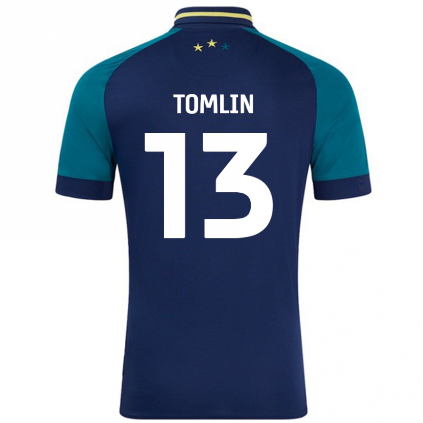 Niño Fútbol Camiseta Phoebe Tomlin #13 Azul Marino Verde Oscuro 2ª Equipación 2024/25 México