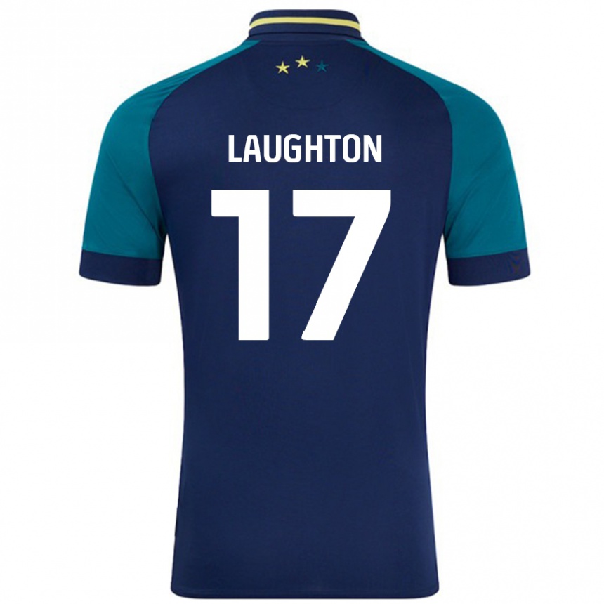 Niño Fútbol Camiseta Zoe Laughton #17 Azul Marino Verde Oscuro 2ª Equipación 2024/25 México