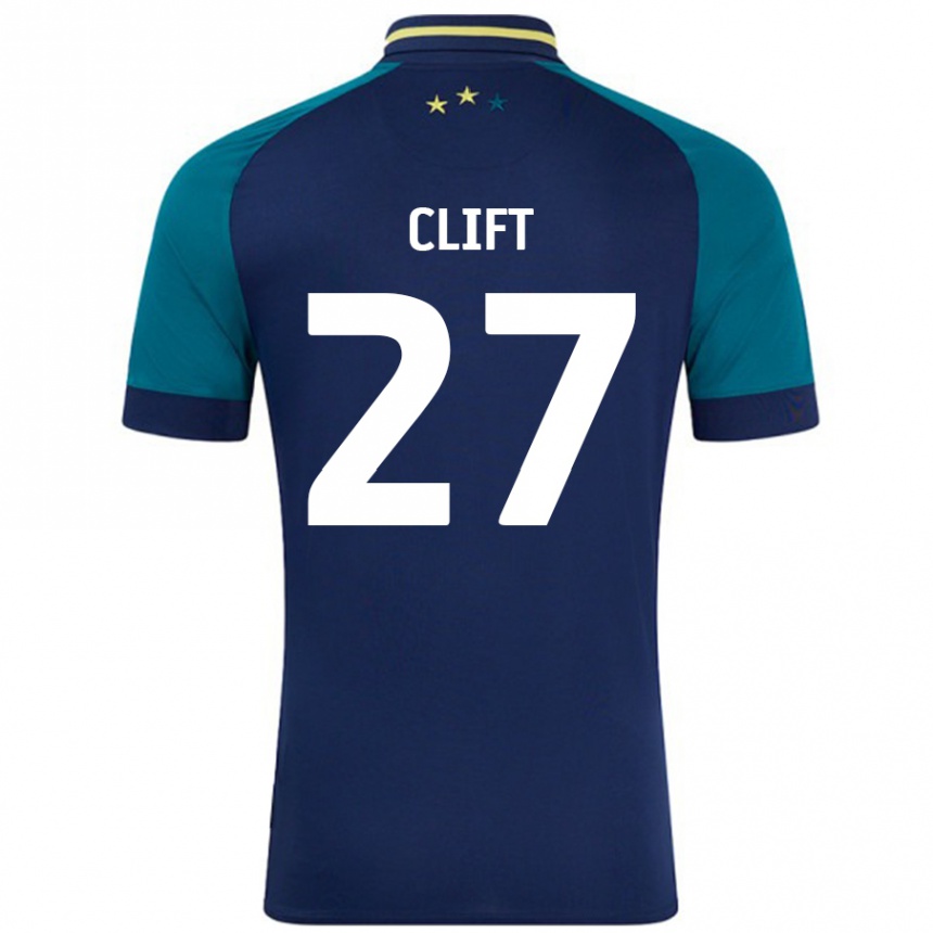 Niño Fútbol Camiseta Cassidy Clift #27 Azul Marino Verde Oscuro 2ª Equipación 2024/25 México