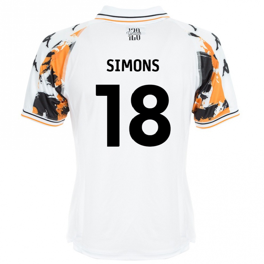 Niño Fútbol Camiseta Xavier Simons #18 Blanco 2ª Equipación 2024/25 México