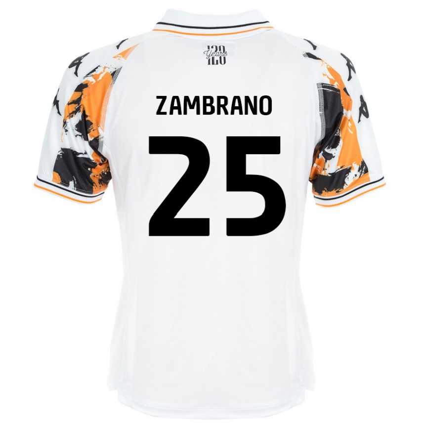 Niño Fútbol Camiseta Óscar Zambrano #25 Blanco 2ª Equipación 2024/25 México