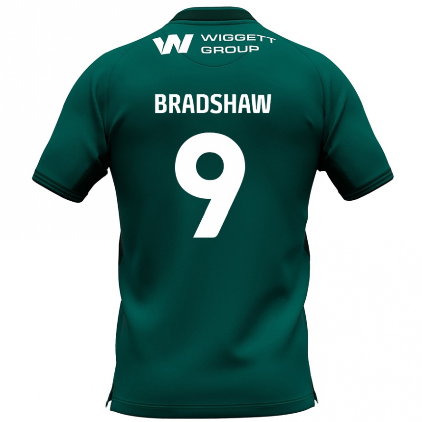 Niño Fútbol Camiseta Tom Bradshaw #9 Verde 2ª Equipación 2024/25 México