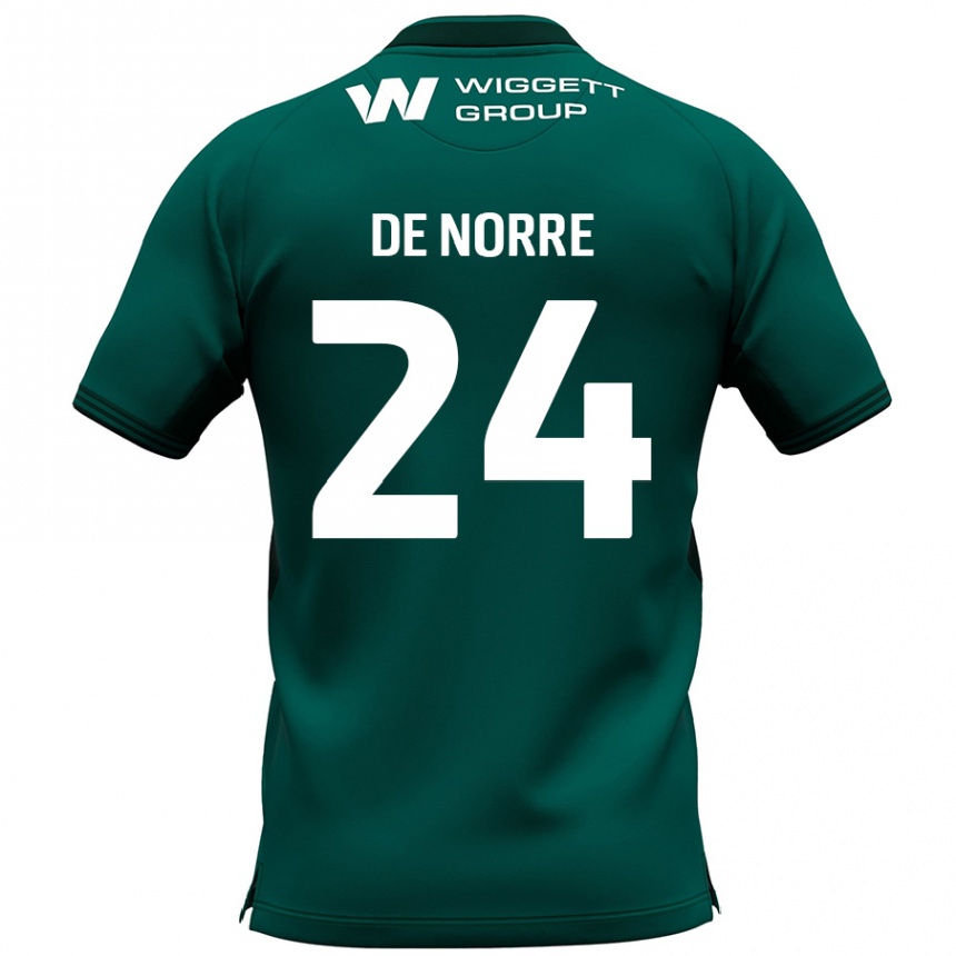 Niño Fútbol Camiseta Casper De Norre #24 Verde 2ª Equipación 2024/25 México