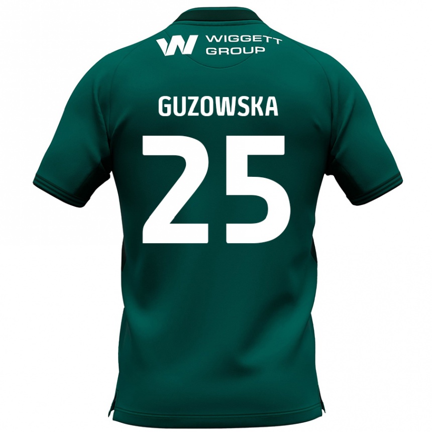 Niño Fútbol Camiseta Sara Guzowska #25 Verde 2ª Equipación 2024/25 México