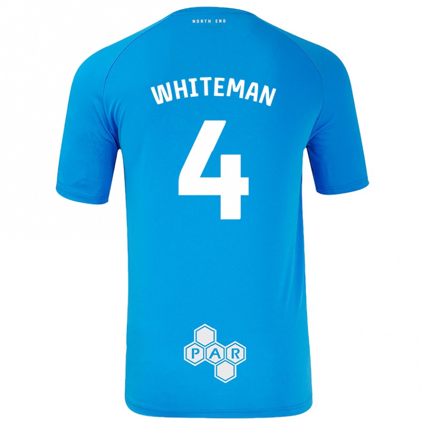 Niño Fútbol Camiseta Ben Whiteman #4 Azul Cielo 2ª Equipación 2024/25 México