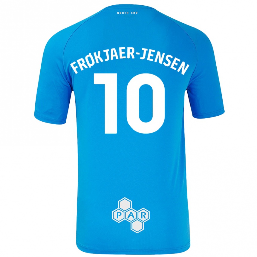 Niño Fútbol Camiseta Mads Frøkjaer-Jensen #10 Azul Cielo 2ª Equipación 2024/25 México