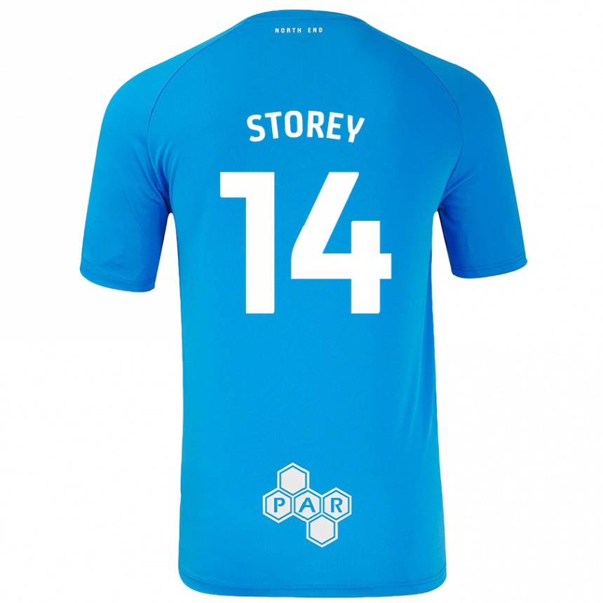 Niño Fútbol Camiseta Jordan Storey #14 Azul Cielo 2ª Equipación 2024/25 México