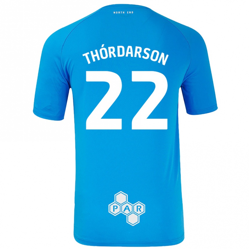 Niño Fútbol Camiseta Stefán Teitur Thórdarson #22 Azul Cielo 2ª Equipación 2024/25 México