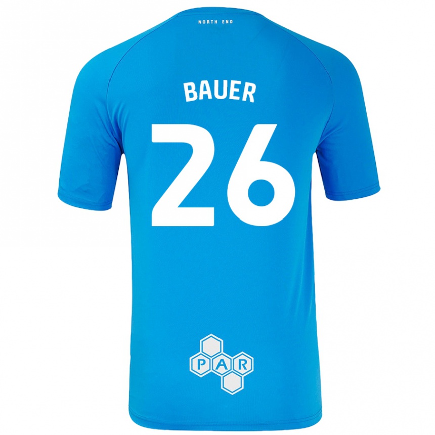 Niño Fútbol Camiseta Patrick Bauer #26 Azul Cielo 2ª Equipación 2024/25 México