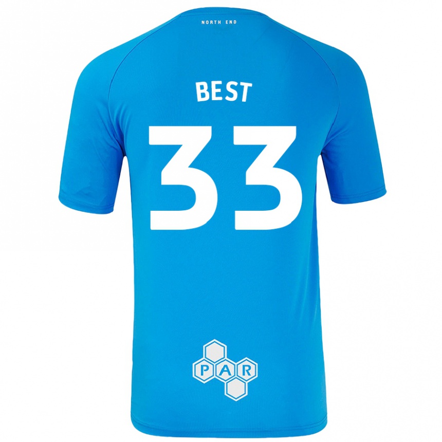 Niño Fútbol Camiseta Kian Best #33 Azul Cielo 2ª Equipación 2024/25 México