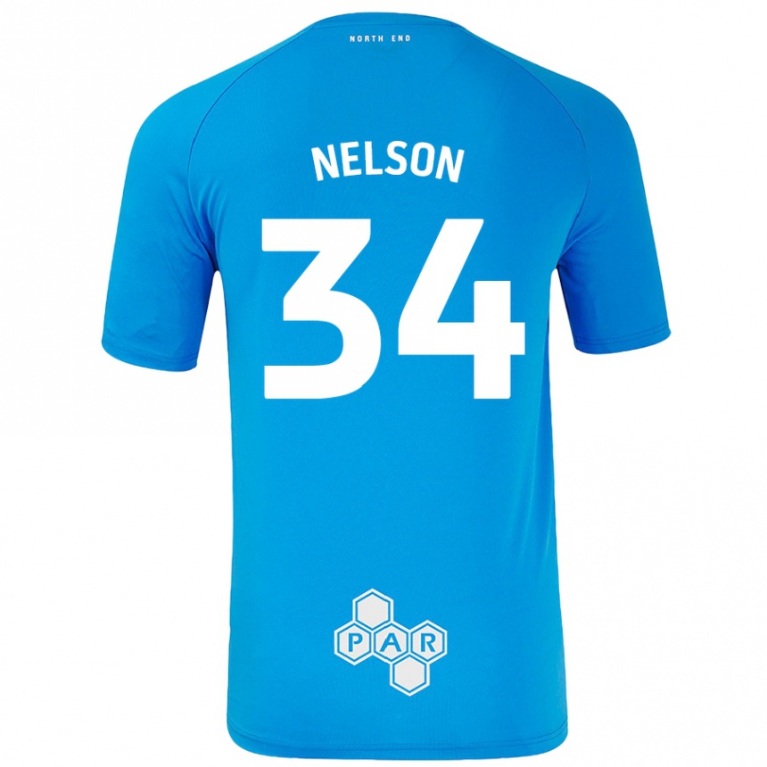 Niño Fútbol Camiseta Kitt Nelson #34 Azul Cielo 2ª Equipación 2024/25 México