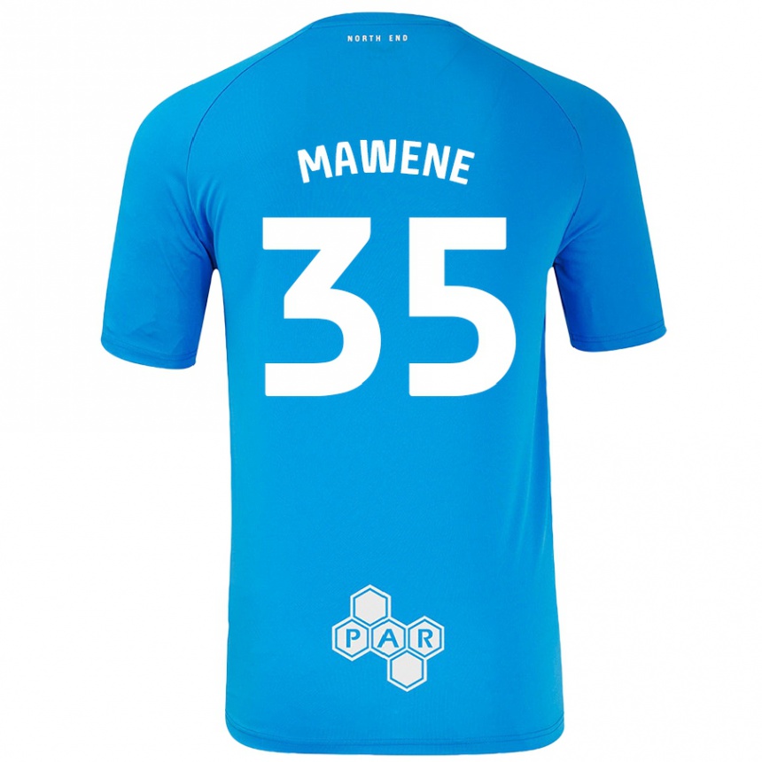 Niño Fútbol Camiseta Noah Mawene #35 Azul Cielo 2ª Equipación 2024/25 México