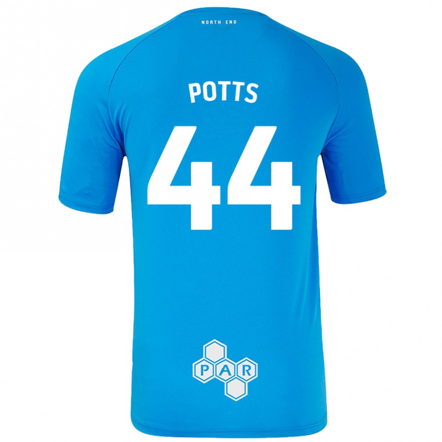 Niño Fútbol Camiseta Brad Potts #44 Azul Cielo 2ª Equipación 2024/25 México