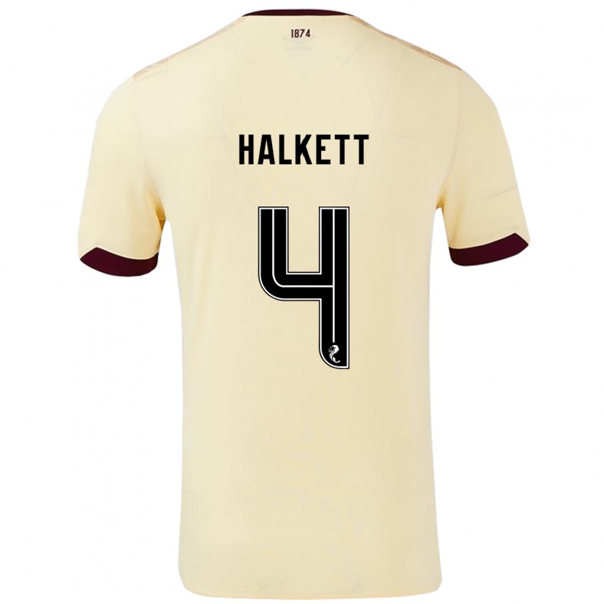 Niño Fútbol Camiseta Craig Halkett #4 Crema Burdeos 2ª Equipación 2024/25 México