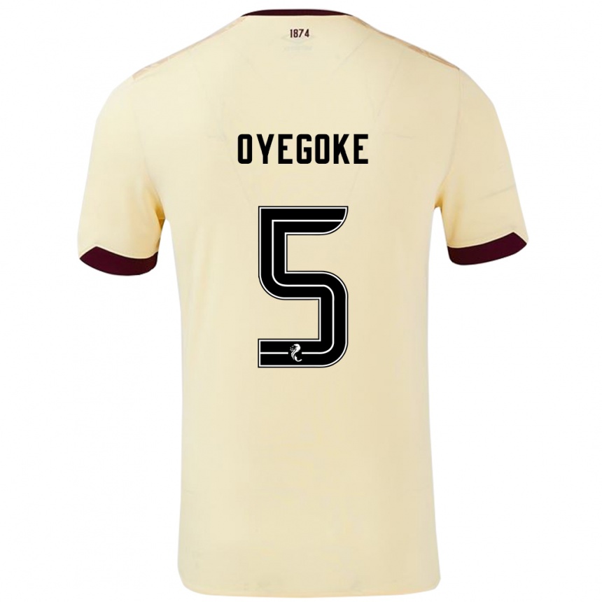 Niño Fútbol Camiseta Daniel Oyegoke #5 Crema Burdeos 2ª Equipación 2024/25 México