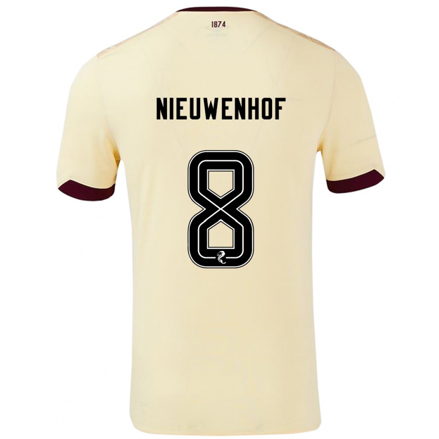 Niño Fútbol Camiseta Calem Nieuwenhof #8 Crema Burdeos 2ª Equipación 2024/25 México