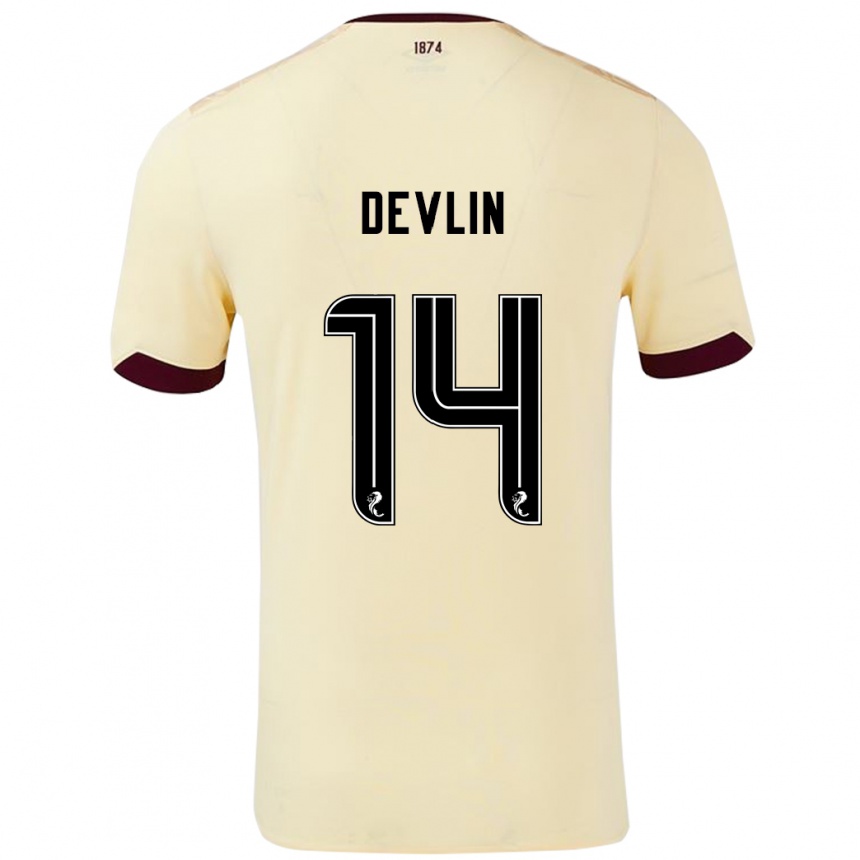 Niño Fútbol Camiseta Cammy Devlin #14 Crema Burdeos 2ª Equipación 2024/25 México