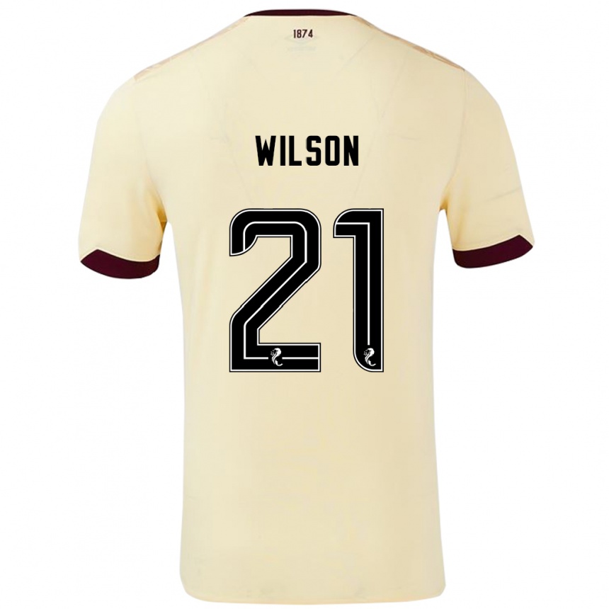 Niño Fútbol Camiseta James Wilson #21 Crema Burdeos 2ª Equipación 2024/25 México