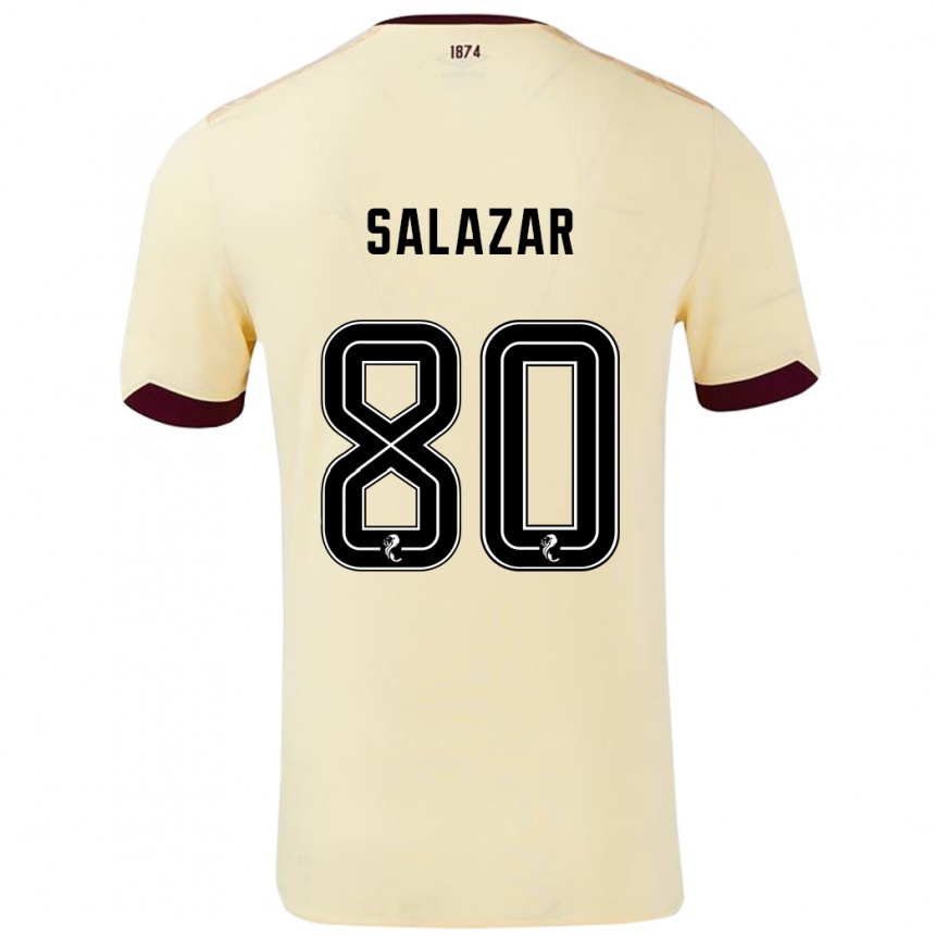 Niño Fútbol Camiseta Andrés Salazar #80 Crema Burdeos 2ª Equipación 2024/25 México