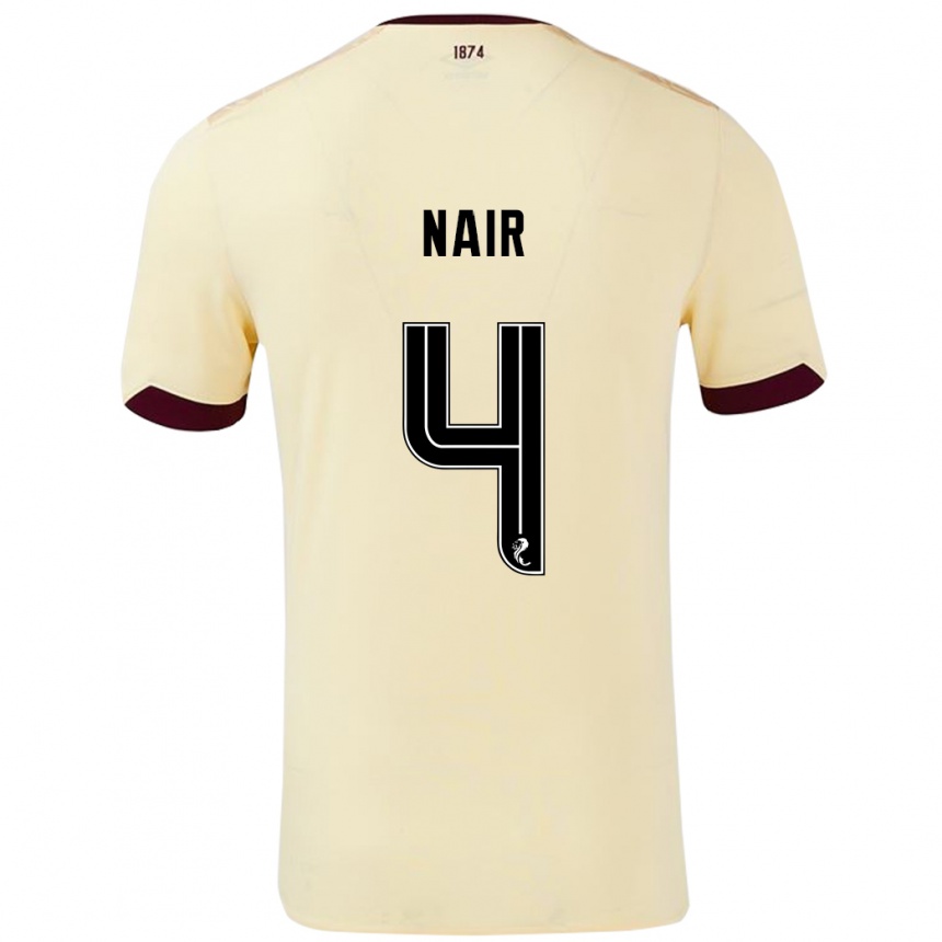 Niño Fútbol Camiseta Kenzi Nair #4 Crema Burdeos 2ª Equipación 2024/25 México