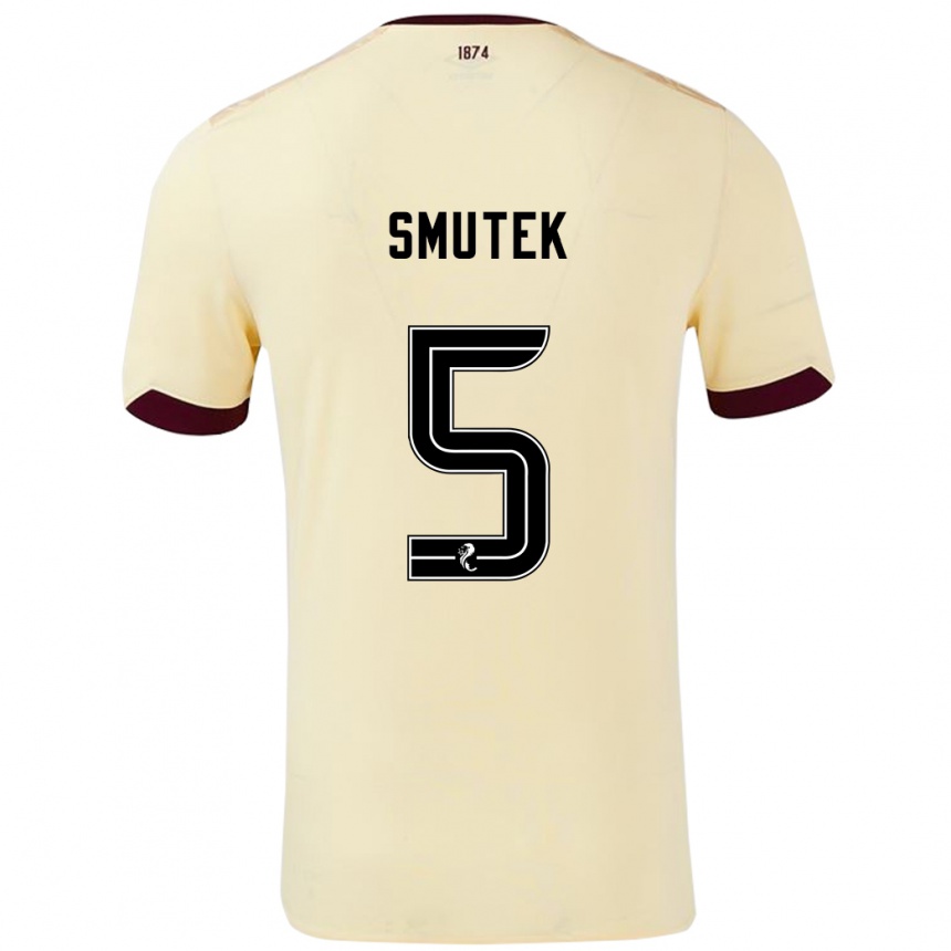 Niño Fútbol Camiseta Kai Smutek #5 Crema Burdeos 2ª Equipación 2024/25 México