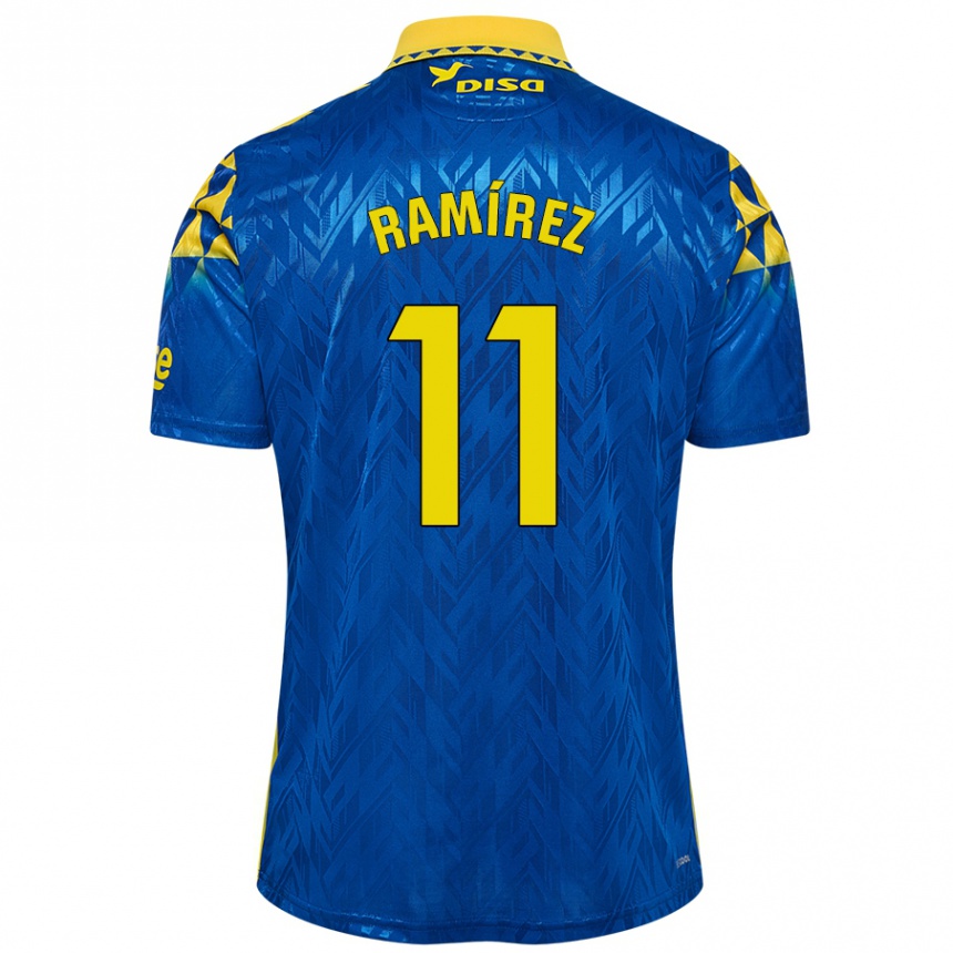 Niño Fútbol Camiseta Benito Ramírez #11 Azul Amarillo 2ª Equipación 2024/25 México