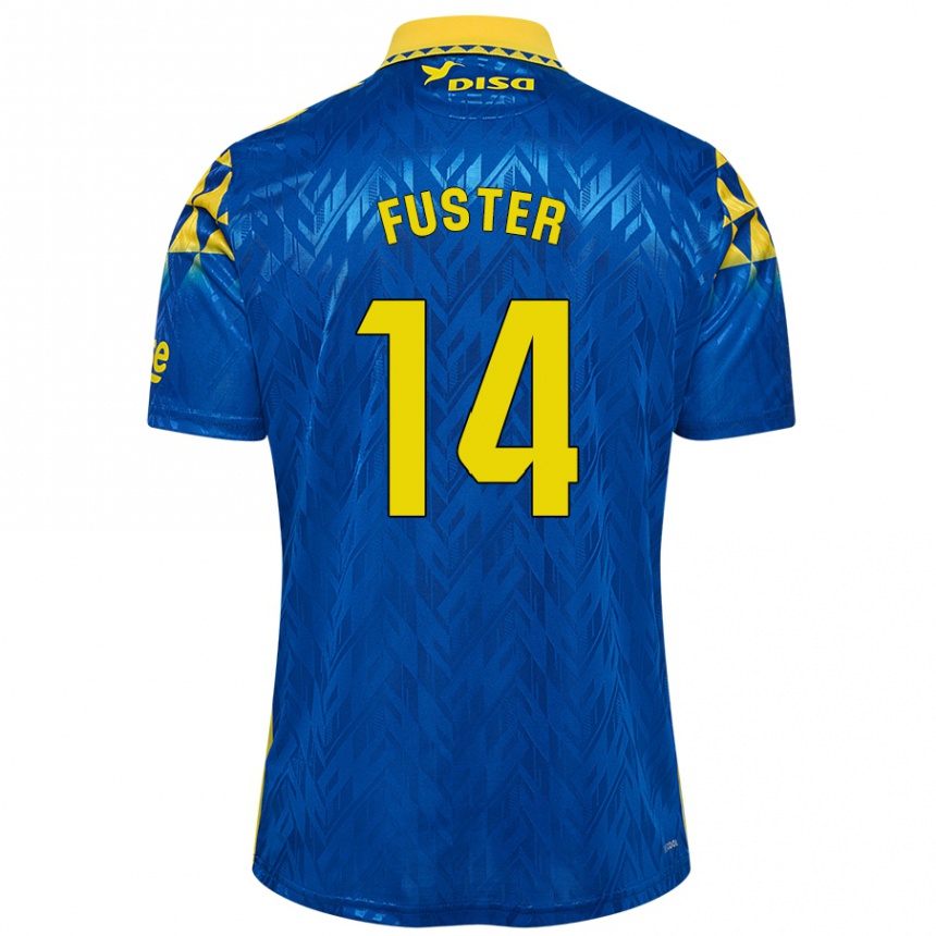 Niño Fútbol Camiseta Manu Fuster #14 Azul Amarillo 2ª Equipación 2024/25 México