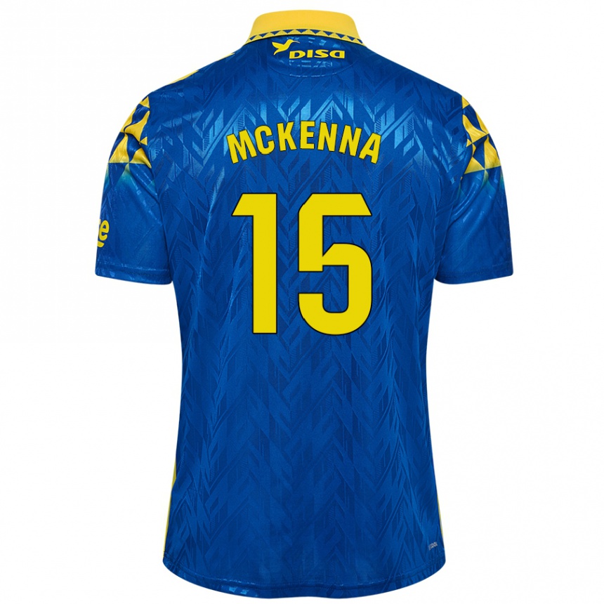 Niño Fútbol Camiseta Scott Mckenna #15 Azul Amarillo 2ª Equipación 2024/25 México