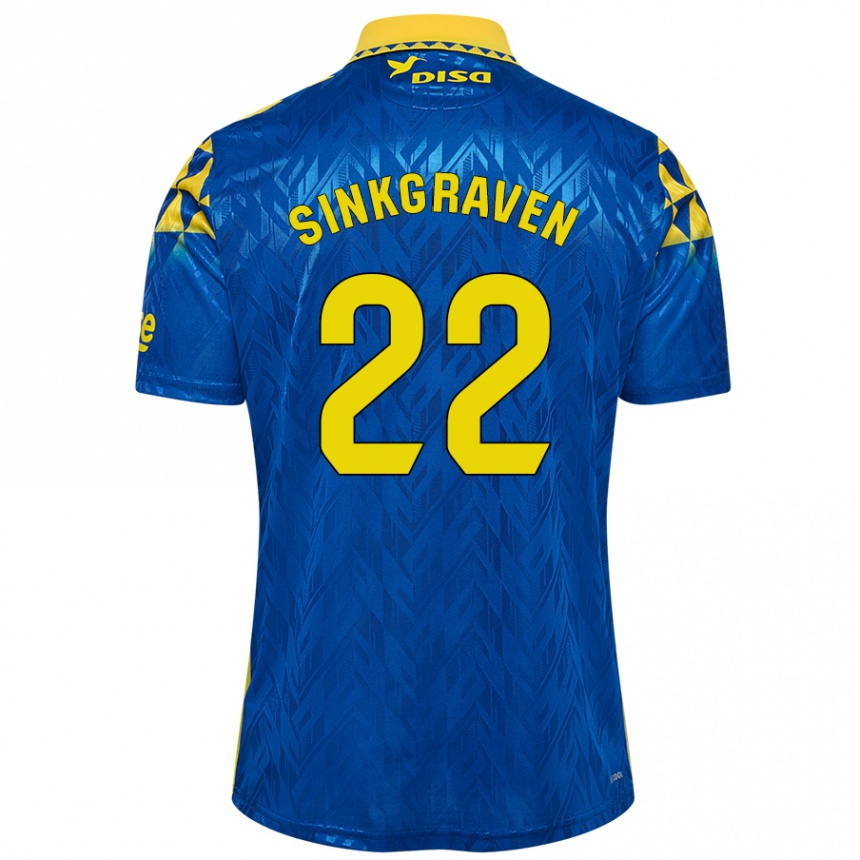 Niño Fútbol Camiseta Daley Sinkgraven #22 Azul Amarillo 2ª Equipación 2024/25 México