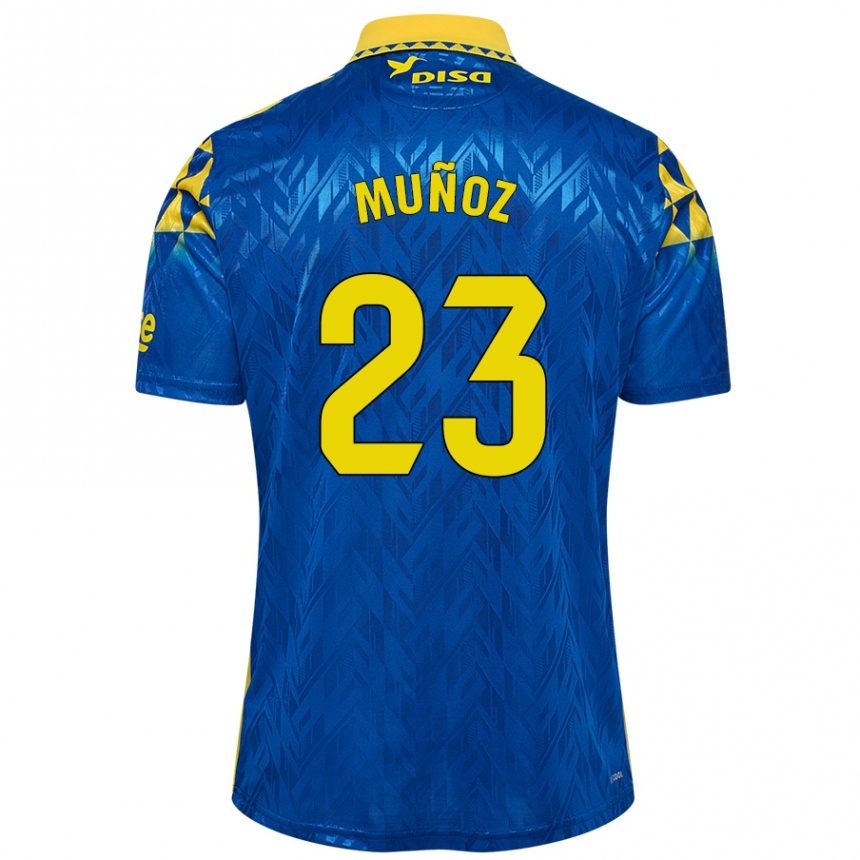 Niño Fútbol Camiseta Álex Muñoz #23 Azul Amarillo 2ª Equipación 2024/25 México