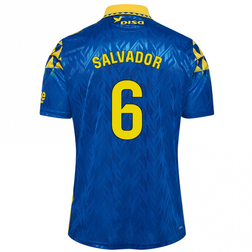 Niño Fútbol Camiseta Pol Salvador #6 Azul Amarillo 2ª Equipación 2024/25 México