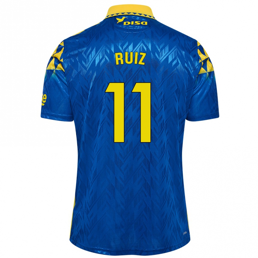 Niño Fútbol Camiseta Sergio Ruiz #11 Azul Amarillo 2ª Equipación 2024/25 México