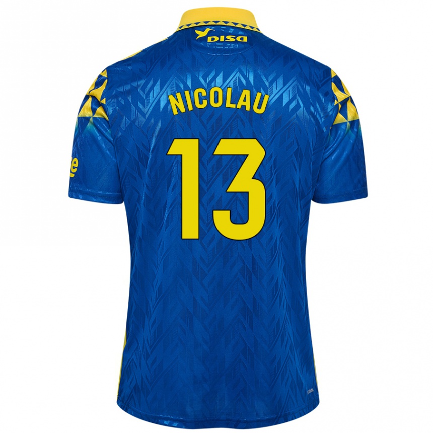 Niño Fútbol Camiseta Nacho Nicolau #13 Azul Amarillo 2ª Equipación 2024/25 México