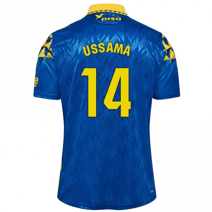 Niño Fútbol Camiseta Ussama #14 Azul Amarillo 2ª Equipación 2024/25 México