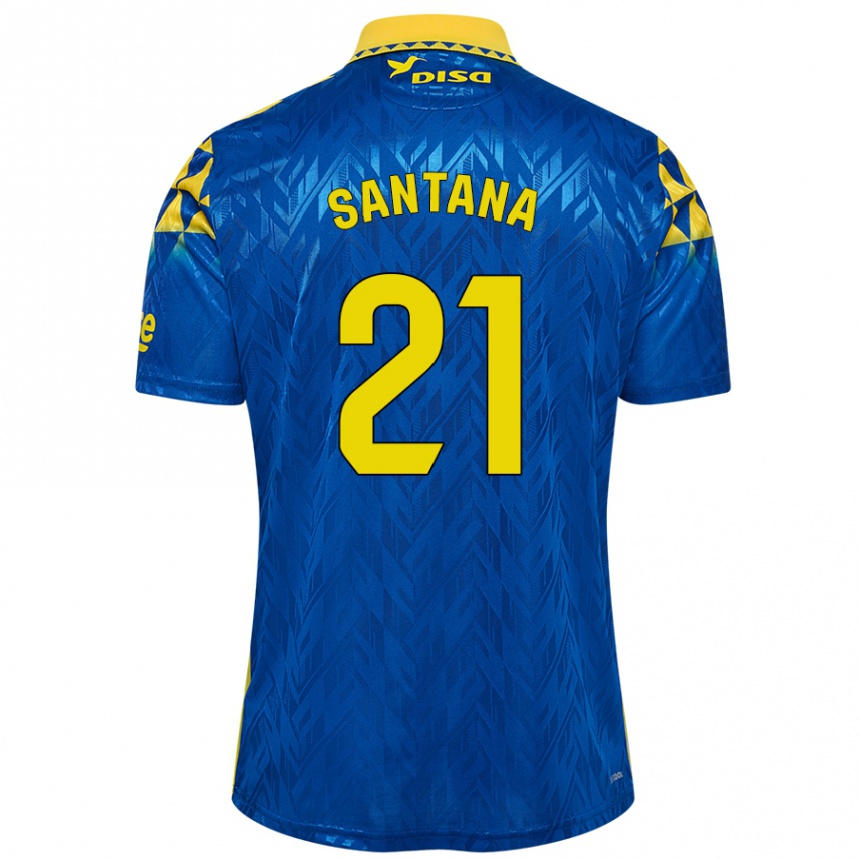 Niño Fútbol Camiseta Yadam Santana #21 Azul Amarillo 2ª Equipación 2024/25 México