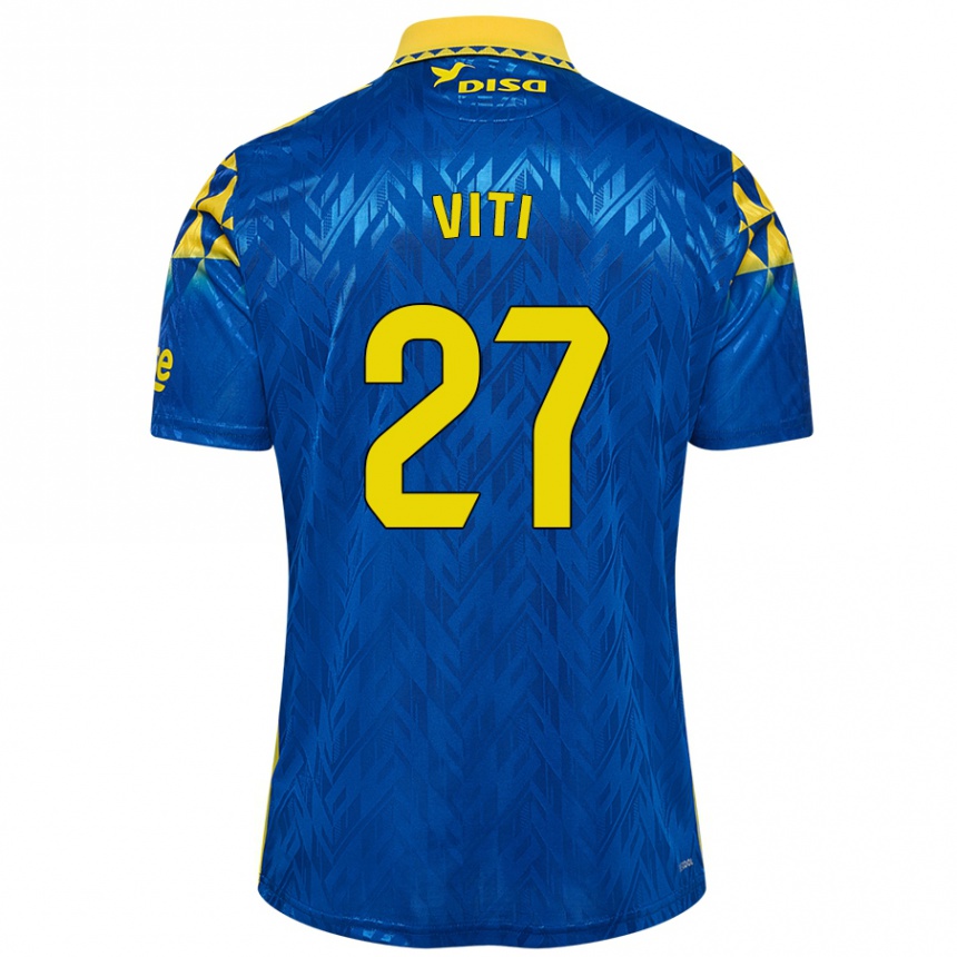 Niño Fútbol Camiseta Viti #27 Azul Amarillo 2ª Equipación 2024/25 México