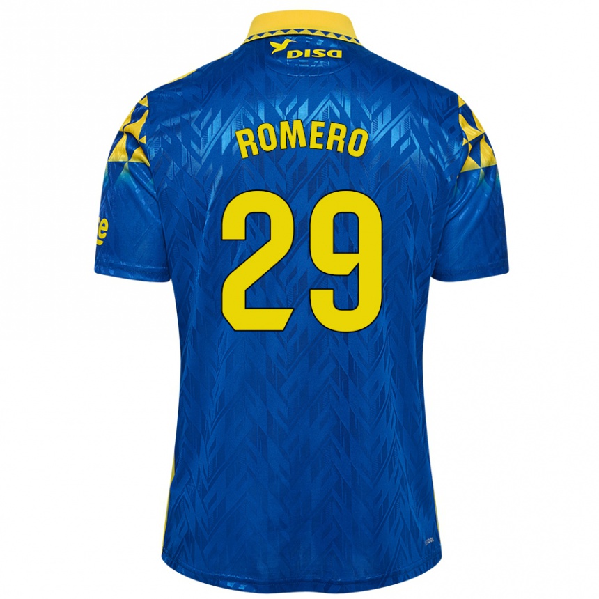 Niño Fútbol Camiseta Elías Romero #29 Azul Amarillo 2ª Equipación 2024/25 México