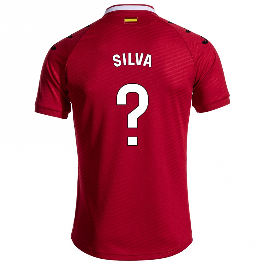 Niño Fútbol Camiseta Jonathan Silva #0 Rojo Oscuro 2ª Equipación 2024/25 México