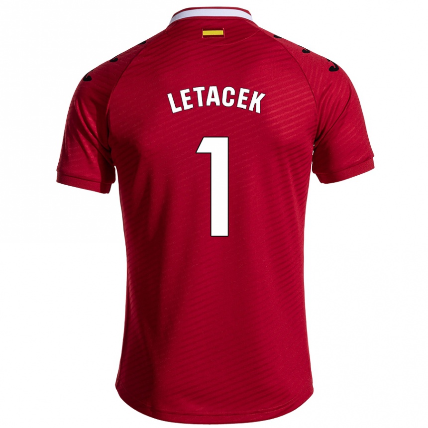 Niño Fútbol Camiseta Jiri Letacek #1 Rojo Oscuro 2ª Equipación 2024/25 México