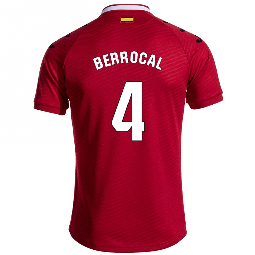 Niño Fútbol Camiseta Juan Berrocal #4 Rojo Oscuro 2ª Equipación 2024/25 México