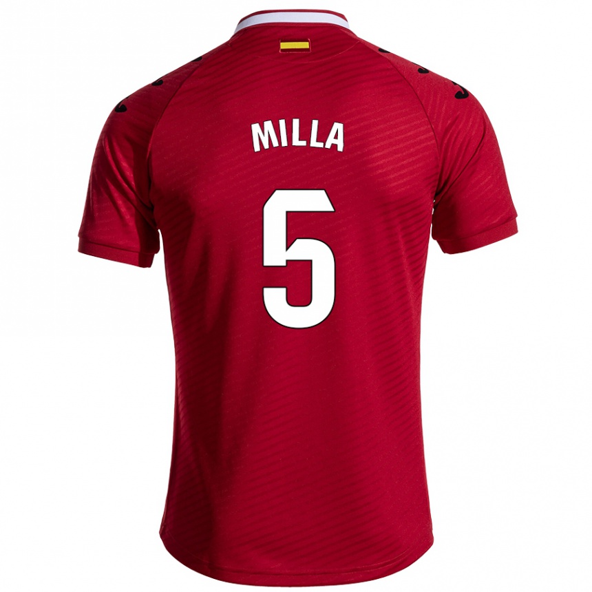 Niño Fútbol Camiseta Luis Milla #5 Rojo Oscuro 2ª Equipación 2024/25 México